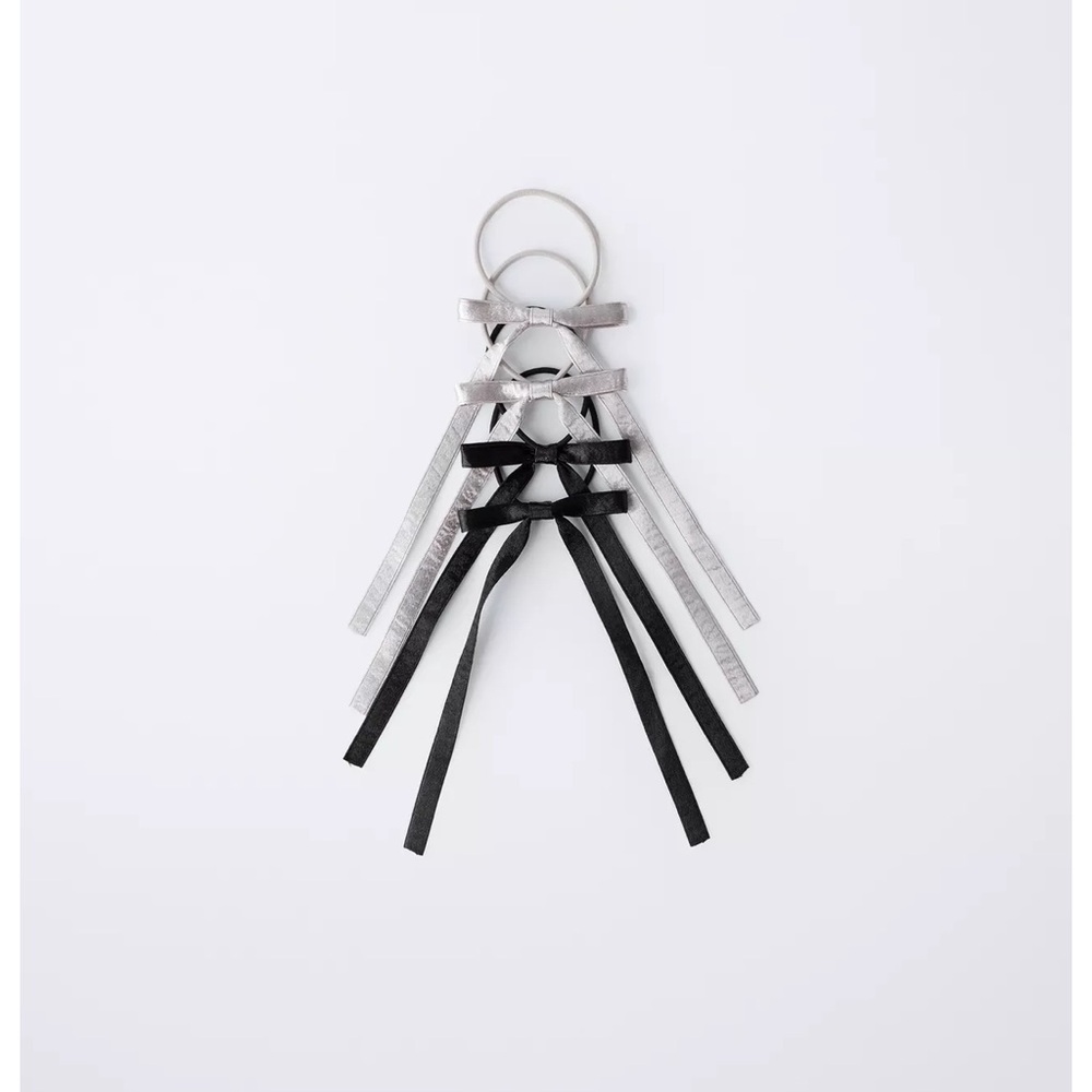ZARA FOUR-PACK OF BOW HAIR TIES
